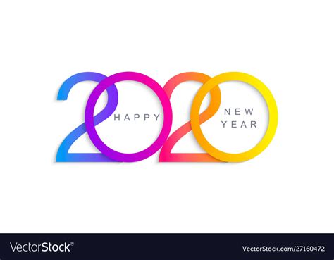 Elegant Greeting Card For Happy 2020 New Year Vector Image