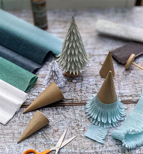 Crepe Paper Christmas Trees Craft Kit By The Danes Xmas Crafts