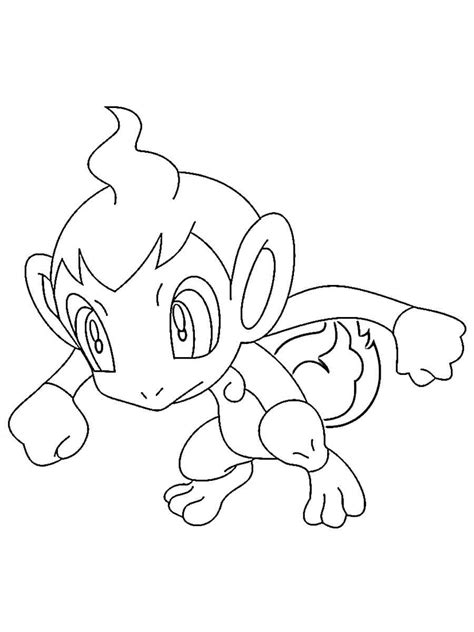 Pokemon Chimchar Coloring Pages Free Printable