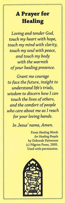 Beloved, i pray that all may go well with you and that you may be in good health, as it goes well with your the bible tells us to pray for healing from god and we will be blessed with health and strength to overcome whatever pain we face. A Prayer for Healing Bookmark - Church Health Center Store ...