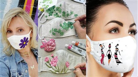 Hand Paint Face Mask Hand Painted Floral Face Mask Covid19 Masks