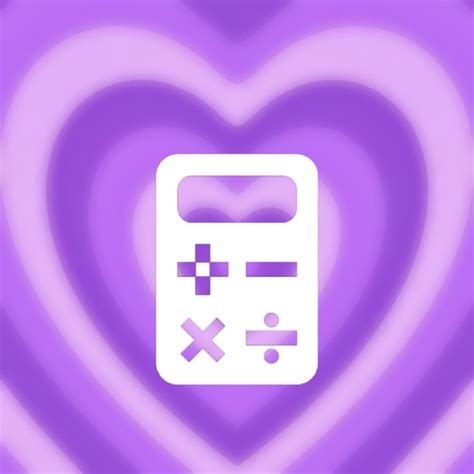 Calculator Purple Aesthetic Heart App Icon In 2022 Heart App Purple