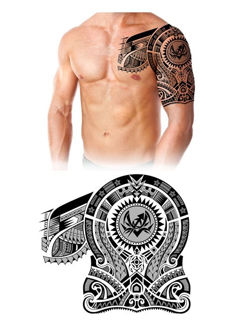 Polynesian Maori Half Sleeve Chest Tattoo Design Designer Andrija Protic