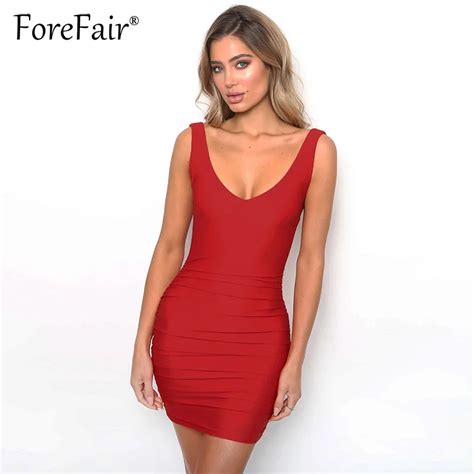 Buy Forefair 2018 Summer Tank Dress Women Elastic Ruched Short Dress Sexy