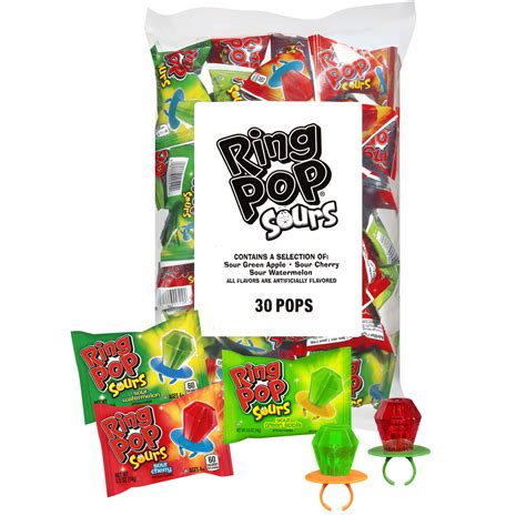 Buy Ring Pop Bulk Sour Easter Candy Lollipop Variety Party Pack 30