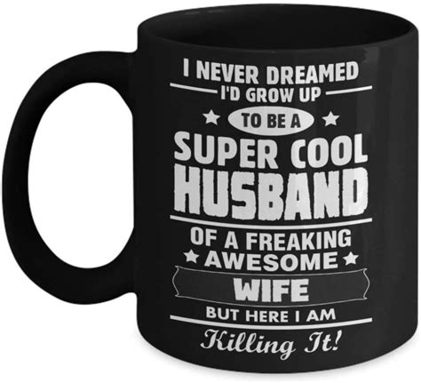 supercool husband of an awesome wife coffee mug 11oz black t for husband wife