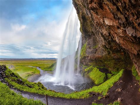 Wallpaper Iceland Seljalandsfoss Beautiful Waterfall Nature
