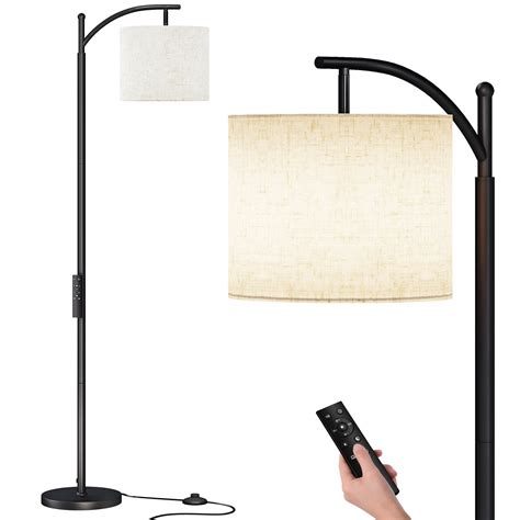 Sunmory Black Modern Arc Floor Lamp With Remote Control And Stepless Dimmable Bulb Metal