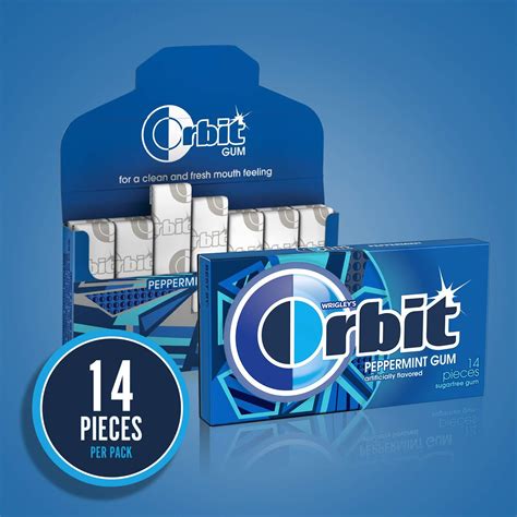 Orbit Gum Peppermint Sugarfree Chewing Gum 14 Pieces Pack Of 12