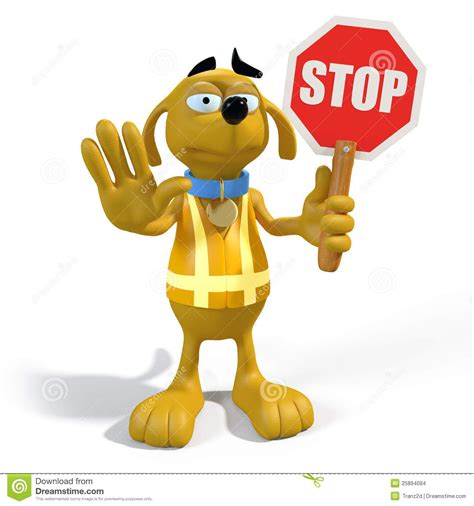 Dog Stop Sign Stock Illustration Illustration Of Direction 25894094