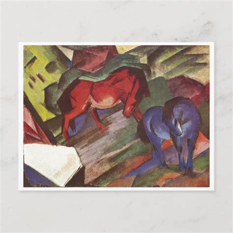 Franz Marc Red And Blue Horse 1912 Paper Horses Postcard Zazzle