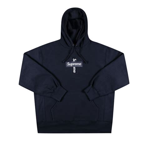 Buy Supreme Cross Box Logo Hooded Sweatshirt Navy Fw20sw70 Navy Goat