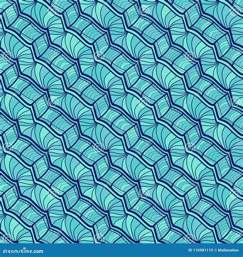 Vector Turquoise Seamless Pattern Repeating Geometric Ornament Modern
