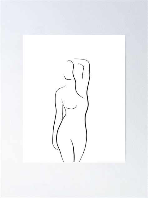 Nude Woman Line Drawing Mya My Dear Poster By Odyanne Redbubble