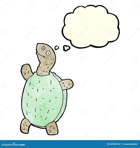 Cartoon Happy Turtle With Thought Bubble Stock Illustration