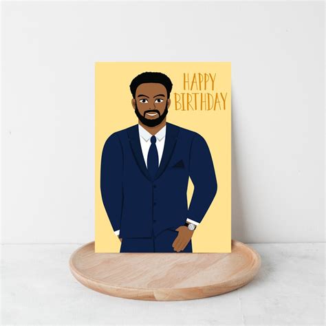 Happy Birthday Black Man Birthday Card African American Etsy