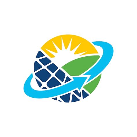 Panneau Solaire énergie électrique électricité Logo Design Vecteur