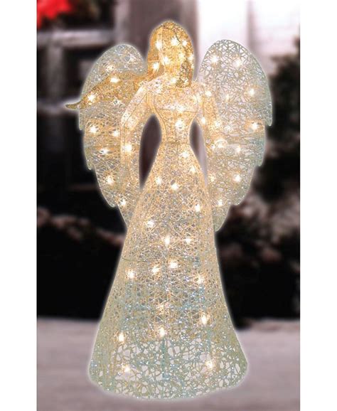 Northlight 48 Led Lighted White And Gold Glittered Angel Christmas