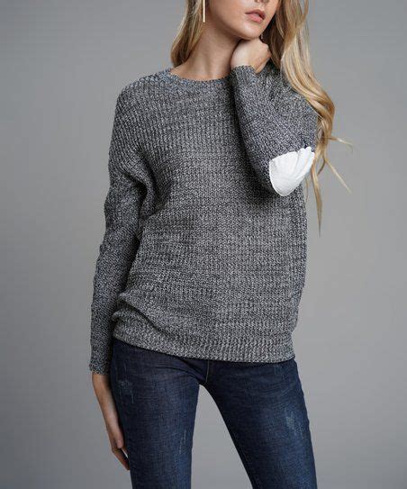 Vutti Gray Contrast Elbow Sweater Women Zulily Sweaters Sweaters