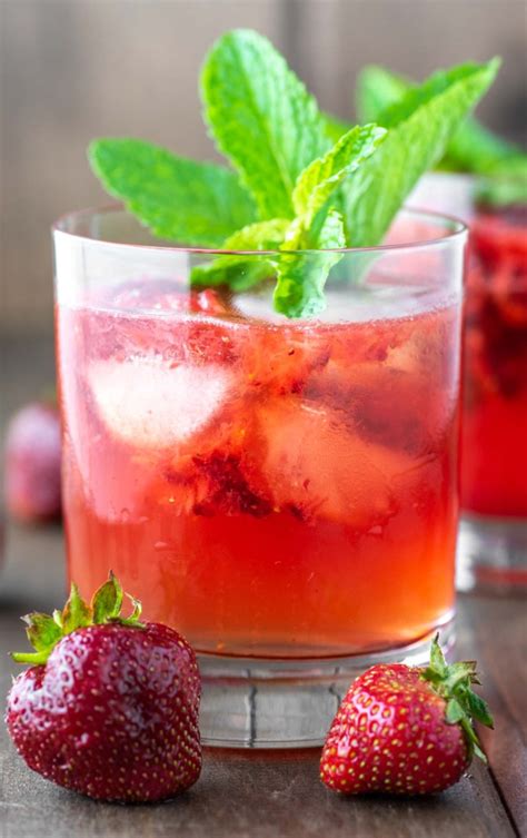 Strawberry Gin Smash Recipe Chisel And Fork