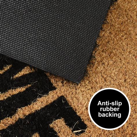 Plain Non Slip Door Mat Tough Natural Coir Pvc Back Welcome Doormat 40