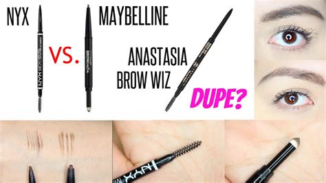 Nyx Micro Brow Pencil Vs Maybelline Define And Fill Anastasia Brow Wiz Dupes Mariebelle