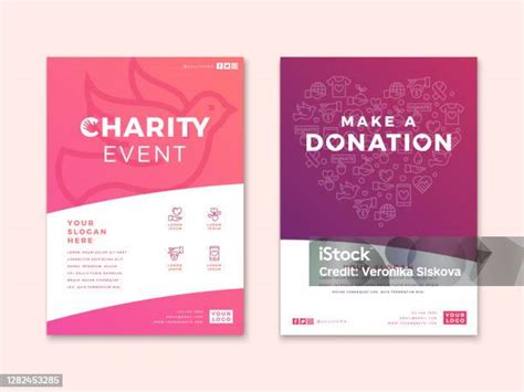Charity And Donation Poster Design Templates Stock Illustration