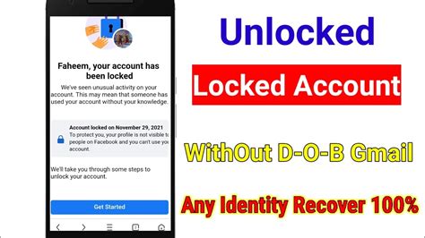 your account has been locked facebook get started problem how to unlock facebook locked