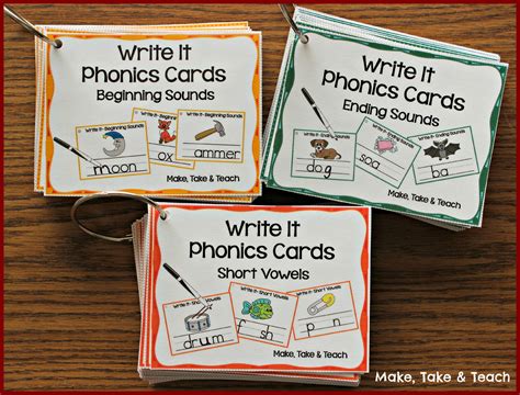 Free printable phonics flashcards,handouts, posters, worksheets, phonics games and other printables to support your phonics lessons and current curriculum. Write It Phonics Cards for Early Reading - Make Take & Teach