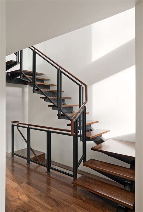 Black glass banisterembedded 10mm glass, chamfered post, black metal capsaturday job, after 3hours makes such a difference Regal Glass Banister Stairs With Black Iron Frame As Inspiring Modern Staircase With Wooden Step ...