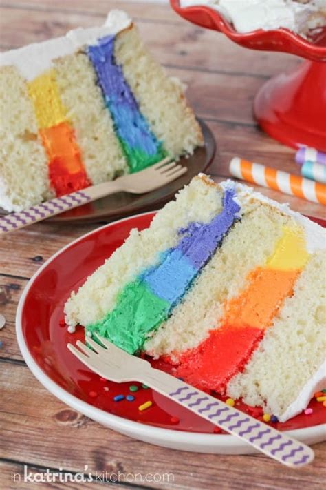 Extra Rich Vanilla Cake With Rainbow Frosting