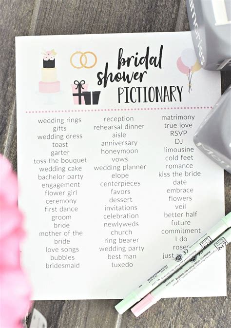 Bridal Shower Pictionary Game All You Need To Do Is Print And Play This