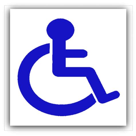 Platinum Place Disabled Logo Car Sticker Blue On White Disability