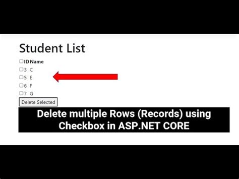 Delete Multiple Rows Records Using Checkbox In Asp Net Core With