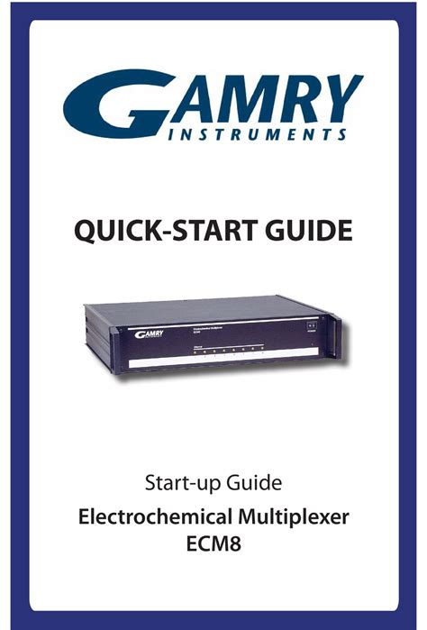 Gamry Ecm8 Quick Start Manual Pdf Download Manualslib