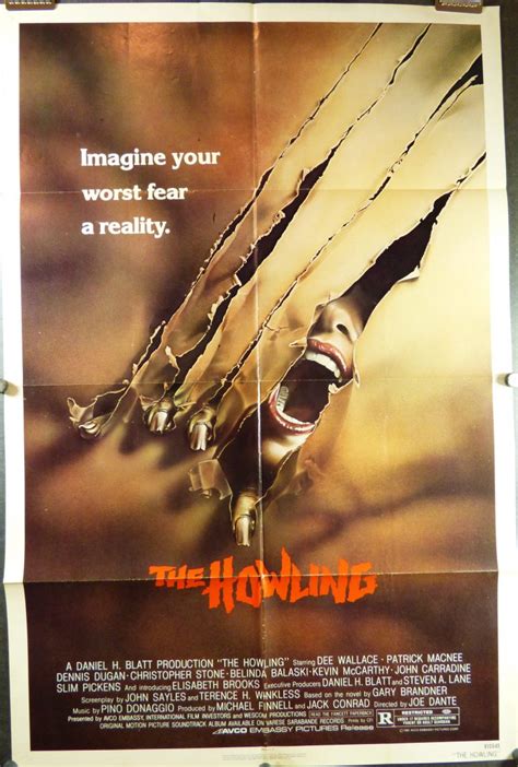 Howling Original Vintage Folded Horror Movie Poster Original Vintage