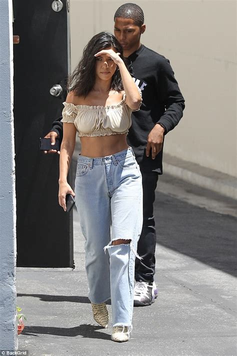 Kourtney Kardashian Flaunts Cleavage And Sculpted Abs In Crop Top Daily Mail Online