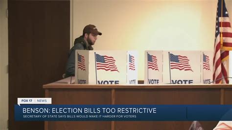 Mi Secretary Of State Says Elections Bills Are Too Restrictive