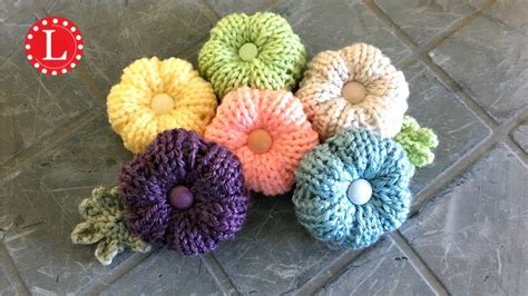 Loom Knitting Flowers Rib Stitch Puffy Flower Pattern Project On A