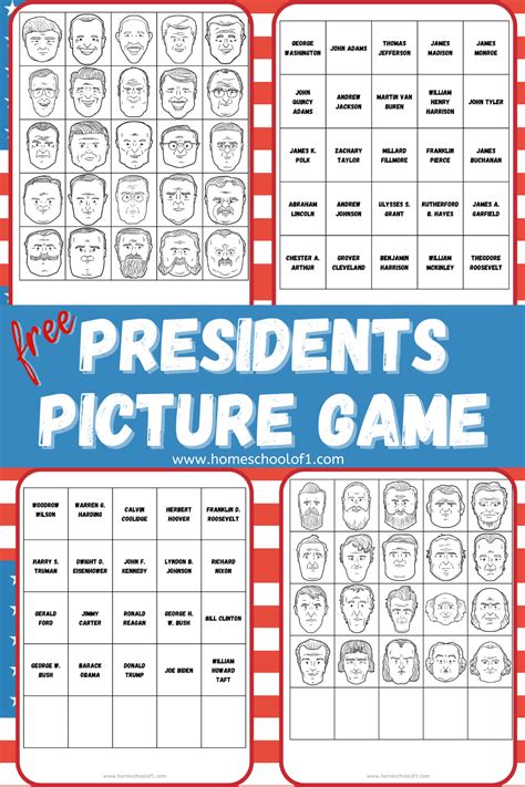 Free Printable Presidents Memory Game For Presidents Day