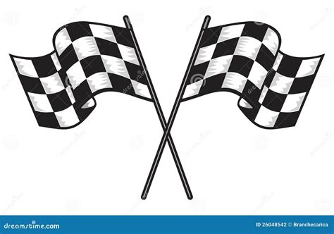 Two Crossed Checkered Flags Stock Illustration Illustration Of Start