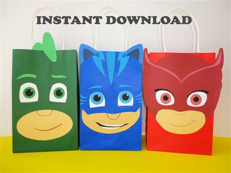 Pj Masks Party Favor Bags Diy Birthday Party Goody Goodie