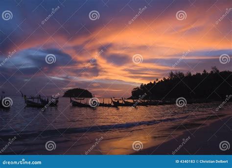 Sunset On Phuket Beach Thailand Stock Image Image Of Holiday Sunset