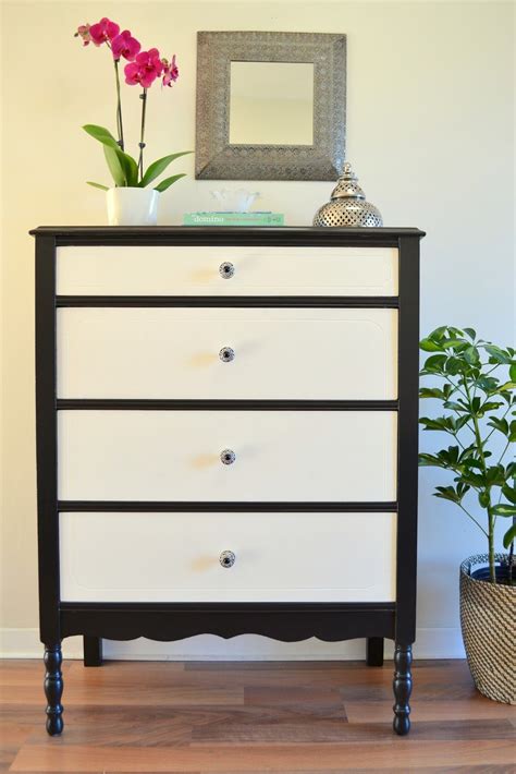 They are versatile enough to decorate your home. Black and white dresser black body white drawers | Black ...