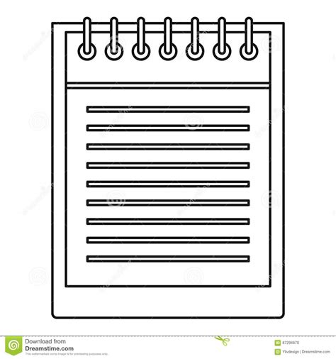 Notepad With Spiral Icon Outline Style Stock Vector Illustration Of