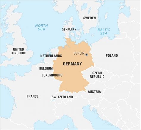 Germany On World Map Surrounding Countries And Location On Europe Map