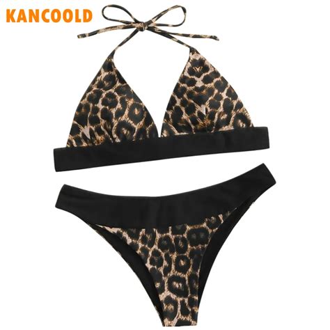 Kancoold Sexy Leopard Print Swimwear Women Push Up Bikini Set Fashion Summer Beach Swimsuit Girl