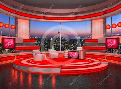 Talk Show Virtual Set Red