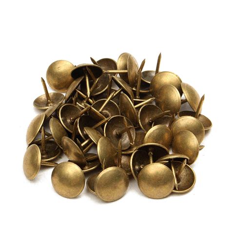 50100pcs Antique Upholstery Tacks Brass Nails Furniture Decor Bronze