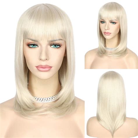 Buy Qd Udreamy Blonde Bob Wigs With Bangs For White Women None Lace